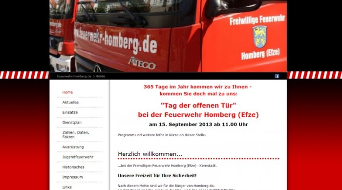 Feuerwehr Homberg (Efze): Aktuelles auf der neuen Website feuerwehr-homberg.de