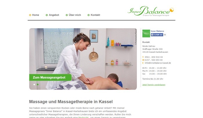Inner Balance Kassel: Nicole Gahrau präsentiert Ihre Praxis für Massagetherapie auf innerbalance-kassel.de